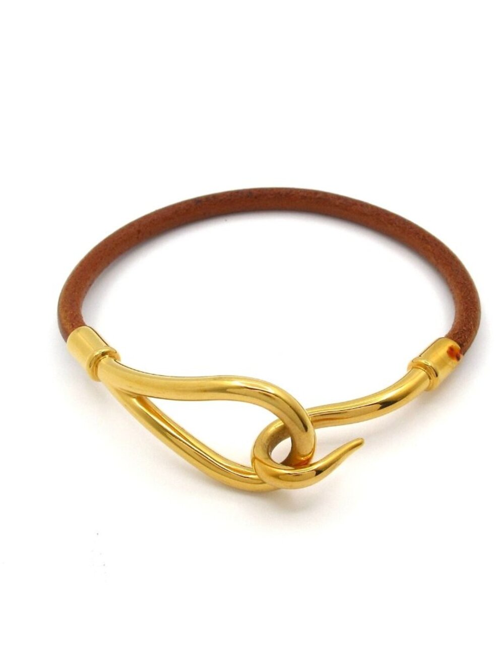 Hermes Bracelet Jumbo Leather Brown Gold